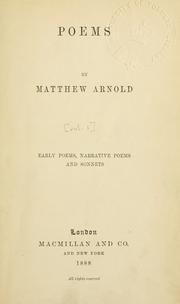 Cover of: Poems. by Matthew Arnold