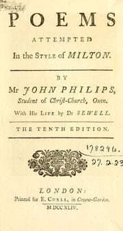 Poems attempted in the style of Milton by John Philips