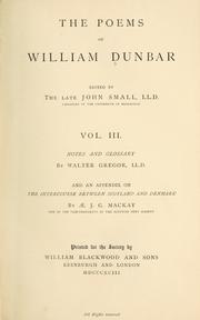 Cover of: The poems of William Dunbar by Dunbar, William