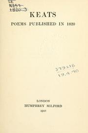 Cover of: Poems published in 1820.