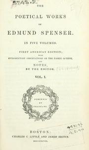 Cover of: Poetical works.: 1st American ed., with introductory observations on the Faerie Queene, and notes