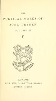 Cover of: The poetical works of John Dryden