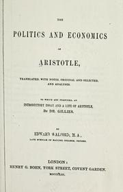 Cover of: The Politics and Economics of Aristotle by Aristotle