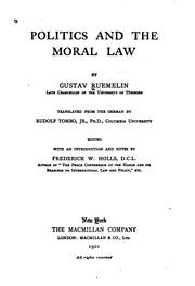 Cover of: Politics and the moral law