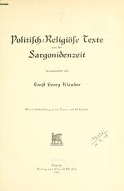 Politisch-religiöse Texte aus der Sargonidenzeit by Ernst Georg Klauber