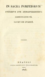 Cover of: In sacra Pompeiorum auctarium cum animadversionibus: commentarium VII