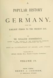 Cover of: A popular history of Germany: from the earliest period to the present day.