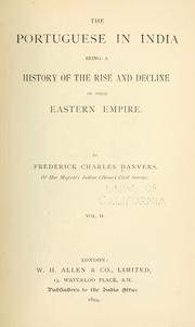 Cover of: The Portuguese in India by Frederick Charles Danvers