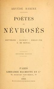 Cover of: Poètes et névrosés: Hoffman, Quincey, Edgar Poe, G. de Nerval.