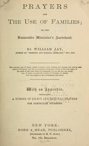 Cover of: Prayers for the use of families by Jay, William