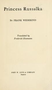 Cover of: Princess Russalka by Frank Wedekind