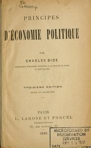 Cover of: Principes d'économie politique by Charles Gide