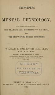 Principles of mental physiology by William Benjamin Carpenter