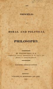 Cover of: The principles of moral and political philosophy. by William Paley