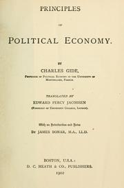 Cover of: Principles of political economy.