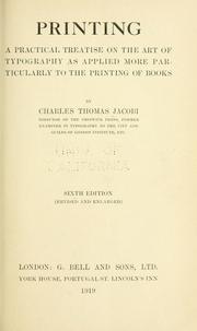 Cover of: Printing by Charles Thomas Jacobi