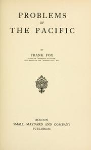 Cover of: Problems of the Pacific.