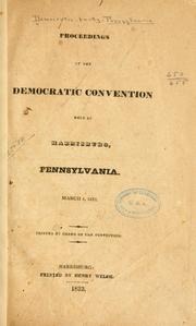 Cover of: Proceedings of the Democratic convention held at Harrisburg, Pennsylvania.