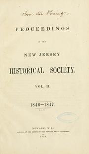 Proceedings of the New Jersey Historical Society by New Jersey Historical Society.