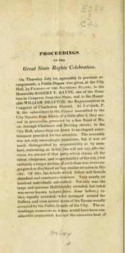 Cover of: Proceedings of the State rights celebration, S.C., July 1st, 1830.