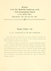 Cover of: Program of the one hundredth anniversary of the North Congregational Church in New Bedford, Mass. by 