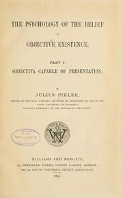 Cover of: Psychology of the belief in objective existence.