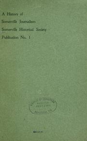 Cover of: Publication, no. 1. by Somerville historical society, Somerville, Mass