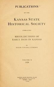 Cover of: Publications of the Kansas State Historical Society.