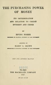 Cover of: The purchasing power of money by Fisher, Irving