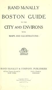 Cover of: Rand, McNally Boston guide to the city and environs | 