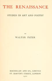 Cover of: The Renaissance by Walter Pater