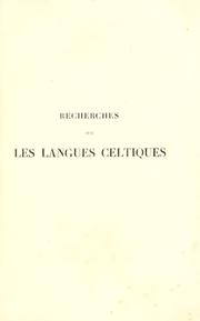 Cover of: Recherches sur les langues celtiques