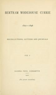 Cover of: Recollections, letters and journals