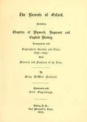 Cover of: The records of Oxford by Mary de Witt Freeland