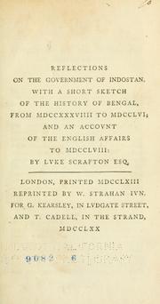 Reflections on the government of Indostan by Luke Scrafton