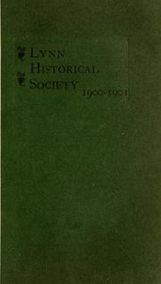 Cover of: The register of the Lynn historical society, Lynn, Massachusetts. by Lynn historical society, Lynn, Mass