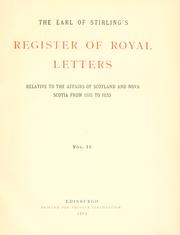 Cover of: Register of royal letters relative to the affairs of Scotland & Nova Scotia from 1615 to 1635 by William Alexander Earl of Stirling