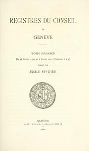 Cover of: Registres du Conseil de Genève.