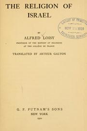 Cover of: The religion of Israel ... by Alfred Firmin Loisy