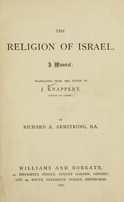Cover of: religion of Israel: a manual