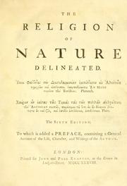 Cover of: The religion of nature delineated ... by William Wollaston
