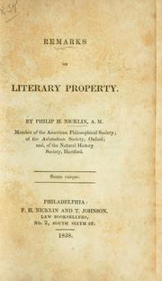 Cover of: Remarks on literary property.