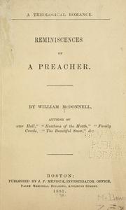 Cover of: Reminiscences of a preacher.: [A theological romance]