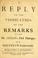 Cover of: A reply to the Vindication of the Remarks upon Mr. Leslie's first Dialogue on the Socinian controversy