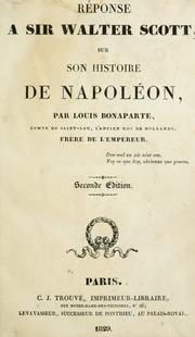 Cover of: Reponse a Sir Walter Scott, sur son histoire de Napoléon.