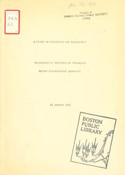 Cover of: A report on Dorchester bay development. by Massachusetts Institute of Technology