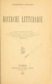 Ricerche letterarie by Francesco Fòffano