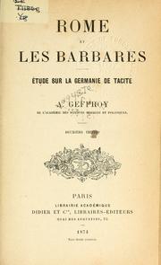 Cover of: Rome et les barbares: étude sur la Germanie de Tacite.