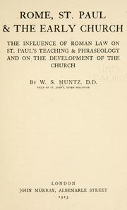 Cover of: Rome, St. Paul & the early church by W. S. Muntz