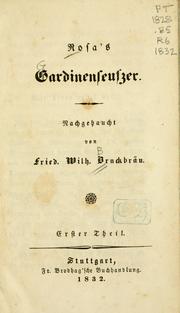 Cover of: Rosa's Gardinenseufzer